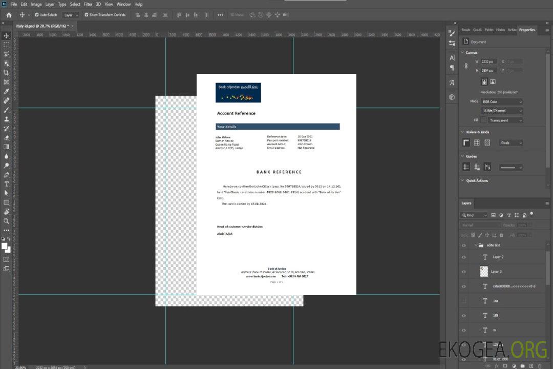 Référence Jordan , bank of Jordan , closure template